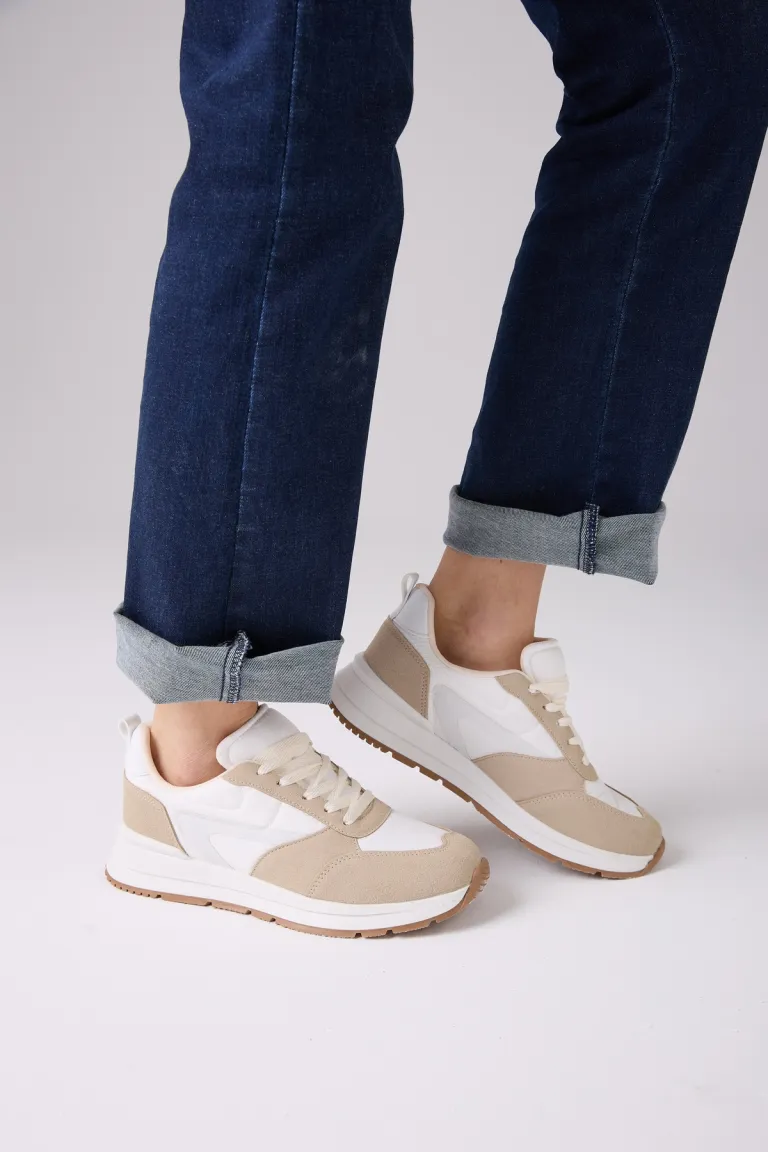 Bej Gold Detaylı Casual Ayakkabı
